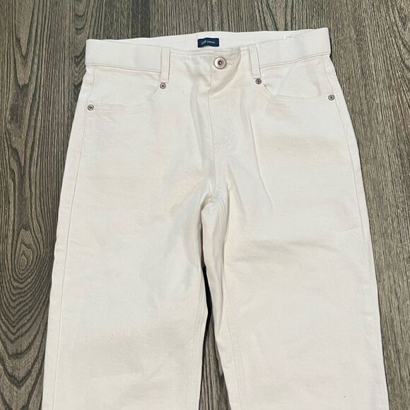 NWOT J.Jill Denim Straight Leg Jeans Mid Rise Fly Zip Button Beige Size 8 - Picture 3 of 10